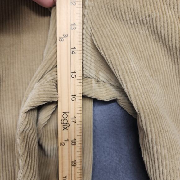 LL Bean Corduroy Pants Womens 20 Beige Tan Pleated Taper Vintage Made in USA - Picture 6 of 15